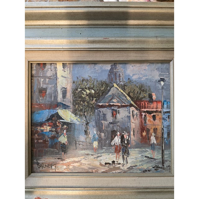 Paint Mid 20th Century Paris Scene Oil Painting For Sale - Image 7 of 7