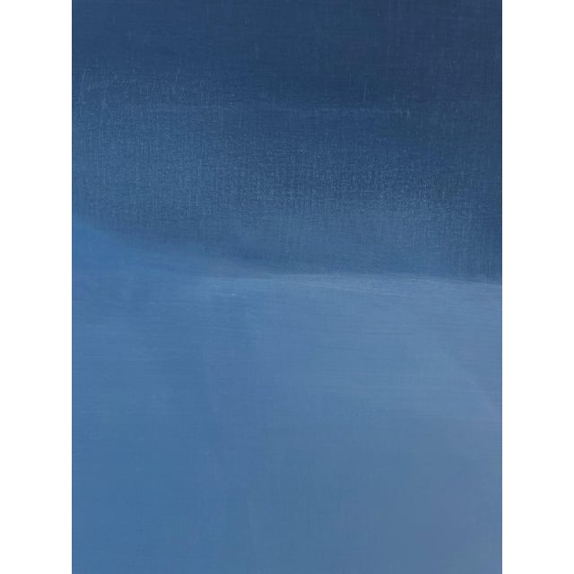 Mellow Blue Color Field Painting With Soft Dimensional Texture For Sale In Austin - Image 6 of 9