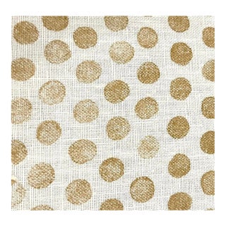 Lisa Fine Tan Polka Dot Tika Linen Fabric- 2 Yards For Sale