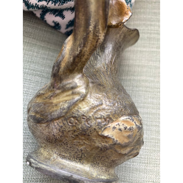 Early 20th Century Art Nouveau Figural Pitcher Cb Perron Nude Woman Metal Vase For Sale - Image 6 of 9