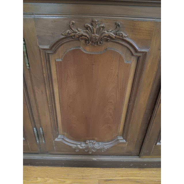 French Country 1950s Mid-Century Baker French Country 4 Door Grand Buffet For Sale - Image 3 of 11