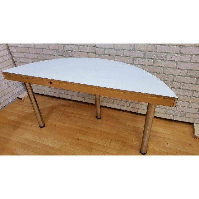 Mid Century Modern Half Moon White Top Console Table Chairish