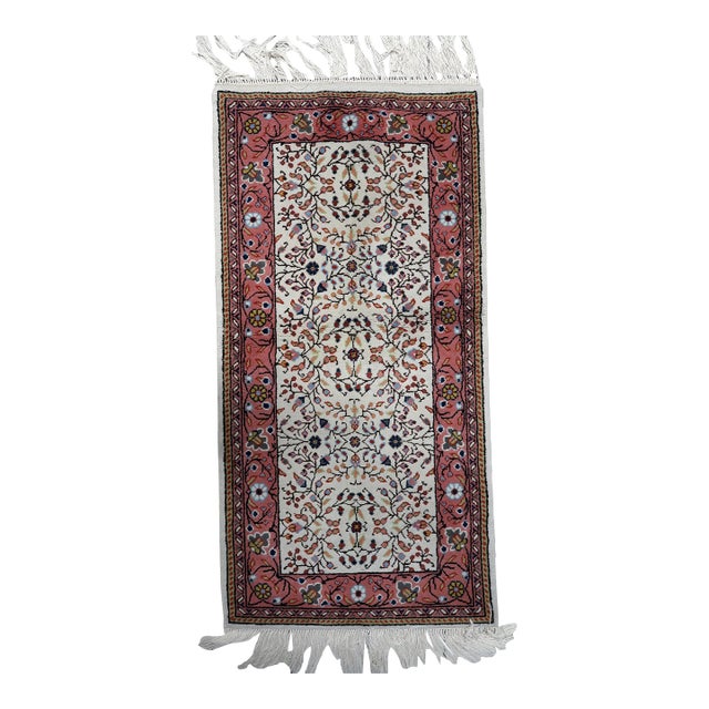 1960s Handmade Vintage Indian Agra Rug 2.3' X 4.6' For Sale