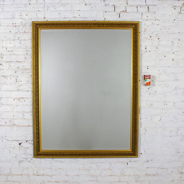 Late 20th Century Neoclassical to Traditional Large Wall Mirror Rectangular Antiqued Gold Frame For Sale - Image 18 of 18