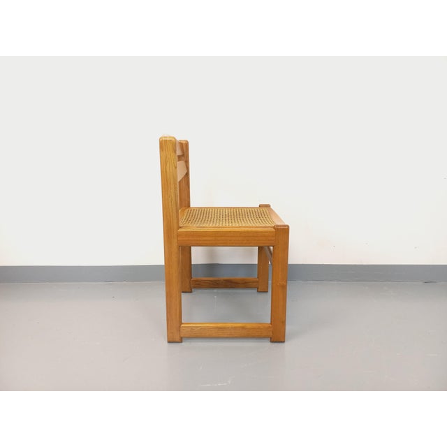 Tan Vintage Sleigh Chair in Beech and Cane, 1980s For Sale - Image 8 of 13