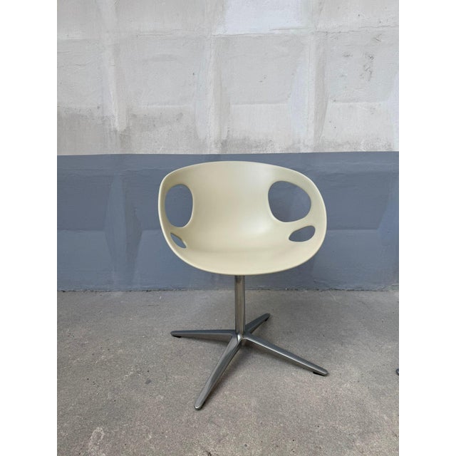 Cream Rin Chair Swivel Chair Chrome by Hiromichi Konno for Fritz Hansen, 1990s For Sale - Image 8 of 13
