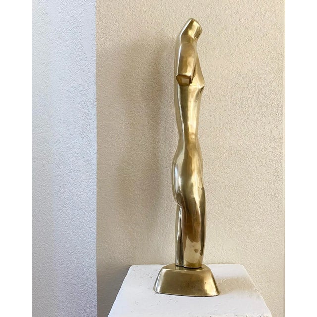 Brass Brass Nude Sculpture by Listed Artist Emiel De Block For Sale - Image 8 of 10