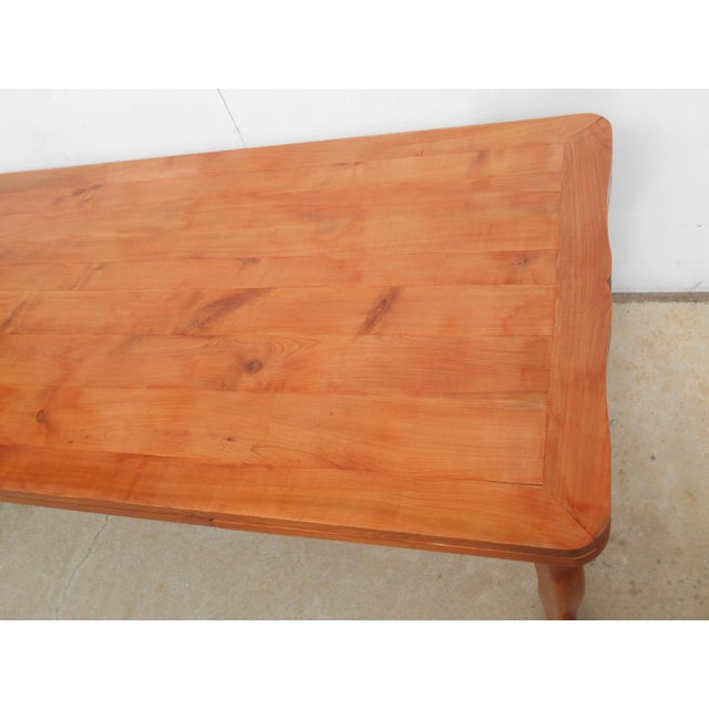 Large Louis XV Style Cherrywood Table with Extensions, 1990s For Sale - Image 6 of 17