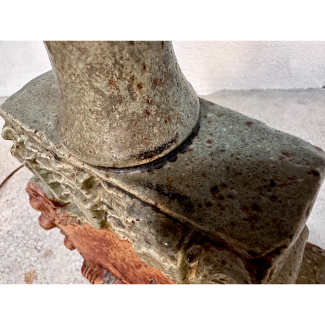 Large Sculptural Studio Ceramic Art Table Lamp by Bernard Rooke, England, 1960s For Sale - Image 9 of 18