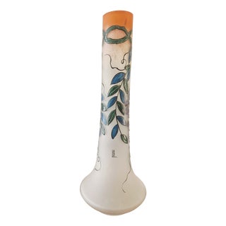 Art Deco Vase by Auguste Heiligenstein for Leune Glassworks, 1920 For Sale