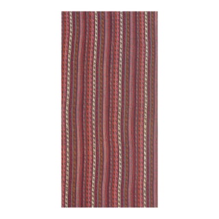 1950s Multicolor Ground Mid-Century Modern Turkish Kilim Handwoven Runner Rug For Sale