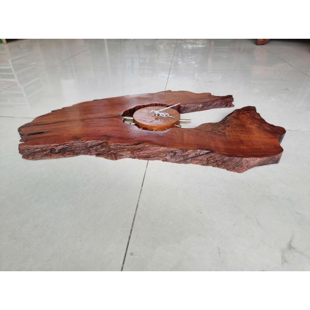 Meteor Through Time – One-of-a-Kind Handcrafted Driftwood Wall Clock Sculpture For Sale - Image 9 of 18