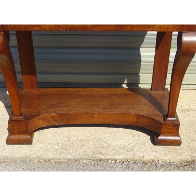 Charles X Restoration Console in Walnut and Marble, 1830 For Sale - Image 9 of 18