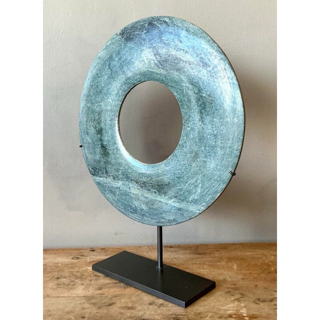 Jade Vintage Asian Jade Stone Disc For Sale - Image 8 of 8