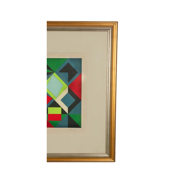 Victor Vasarely Original Op Art Abstract Color Screenprint "Planetary Folklore" by Victor Vasarely 1968 Signed #2/250 For Sale - Image 4 of 12