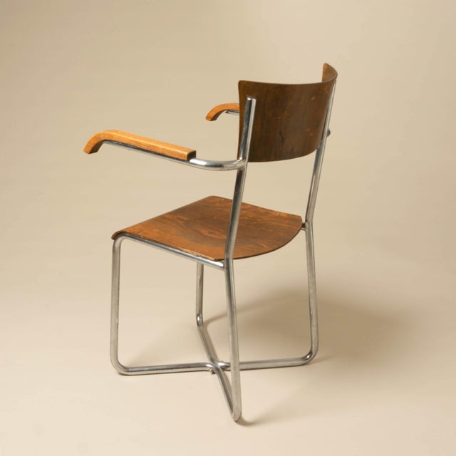 1950s Vintage Tubular Steel Chair, 1930s For Sale - Image 5 of 7