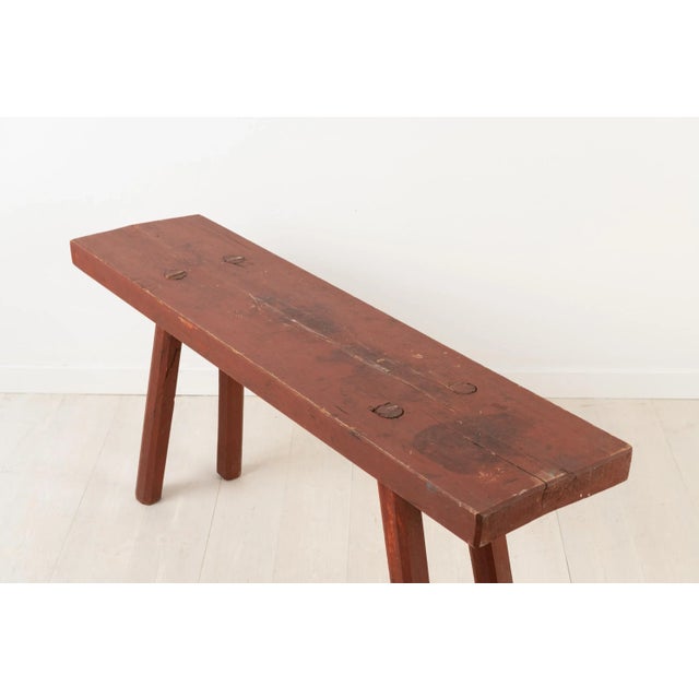 Brown Sweden Folk Art Bench For Sale - Image 8 of 10