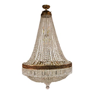 Circa 1920 Italian Empire Style Crystal Chandelier For Sale