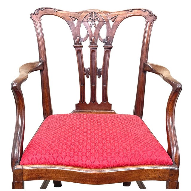 Wood 18th Century Chippendale Mahogany Armchair, 1760s For Sale - Image 7 of 9