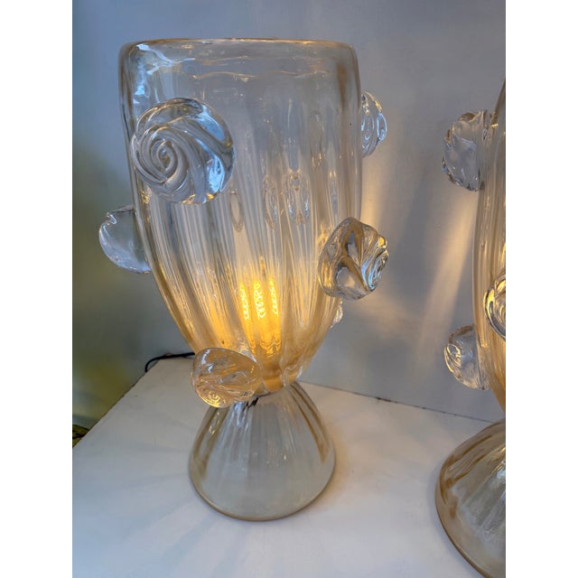 Contemporary Pair of Murano Glass Vase Macaroons Lamps, Italy For Sale - Image 12 of 12