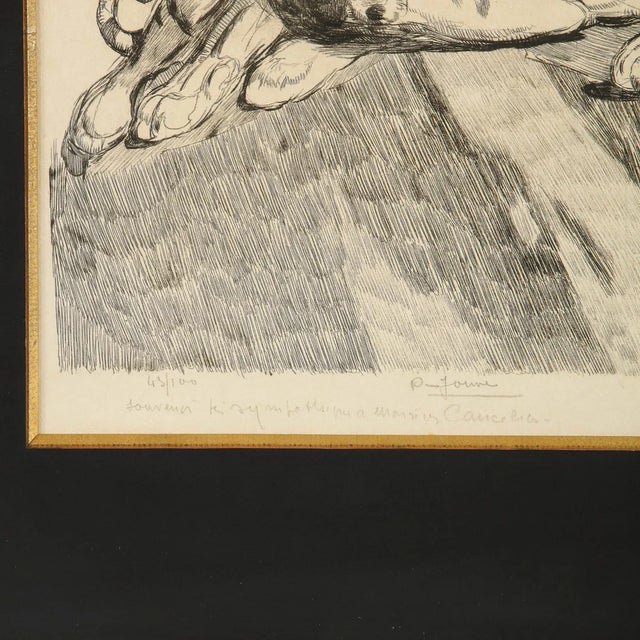 Printmaking Materials Paul Jouve Tigers Au Repose (Tigers Resting) Circa 1930 For Sale - Image 7 of 9