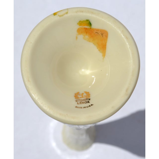 Set 2 Lenox Collectibles Tall Bud Vases Ivory Ceramic Fine China 24k Gold For Sale - Image 13 of 16