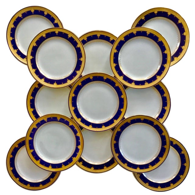 12 Cobalt Blue Dinner Plates Chairish