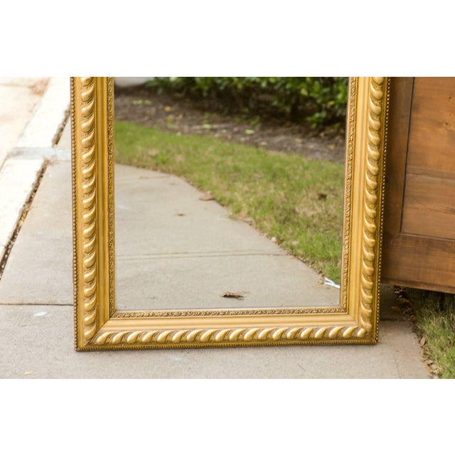 French Rectangular Giltwood Mirror with Gadrooned and Beaded Frame, circa 1900 For Sale In Atlanta - Image 6 of 10