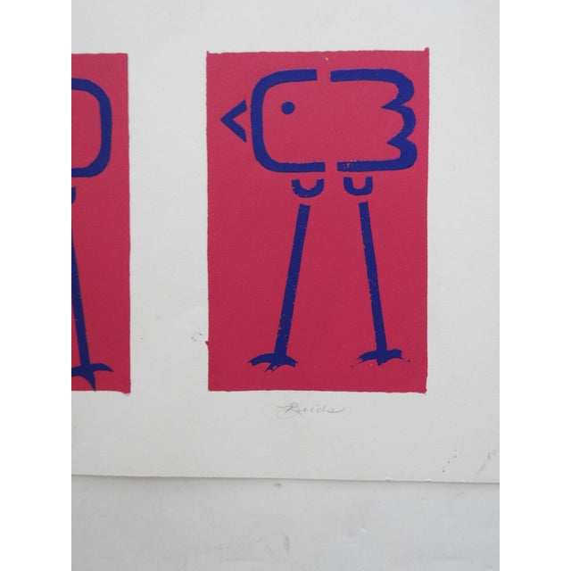Mid 20th Century Abstract Birds Serigraph For Sale - Image 4 of 7