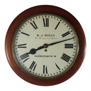 Oversized Antique A. J. Riggs Hammersmith Victorian Walnut Bankers Clock 19thC