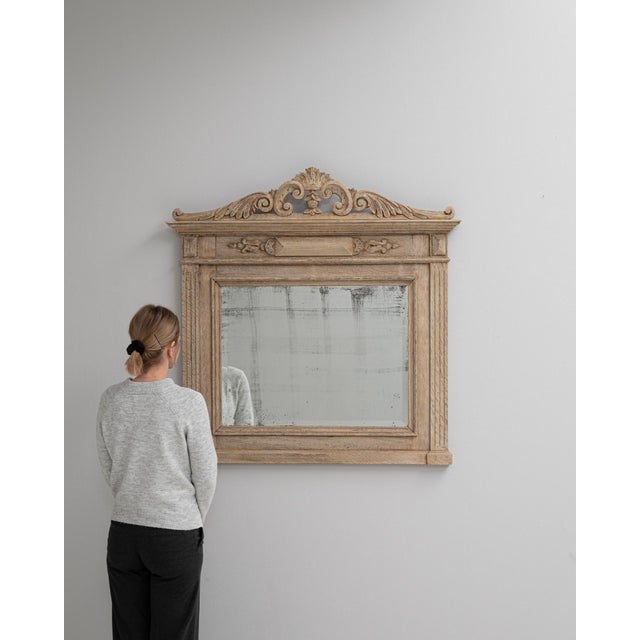 1900s French Oak Wall Mirror For Sale - Image 17 of 18