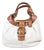 Vintage Y2k Coach Off-White & Tan Leather Soho Lynn Hobo Bag For Sale