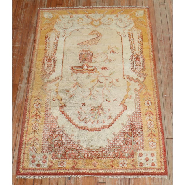 Antique Zabihi Collection Angora Oushak Rug - 3'8" x 5'8" For Sale In New York - Image 6 of 9