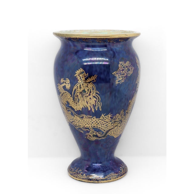 A fine antique English lustreware porcelain cabinet vase. By Wedgwood. Pattern no. Z4829 Shape no. 2351 Designed by Daisy...