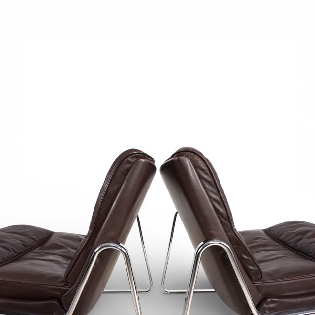 Lounge Chairs in Brown Leather by Gerd Lange for Drabert, 1970s, Set of 2 For Sale - Image 10 of 18