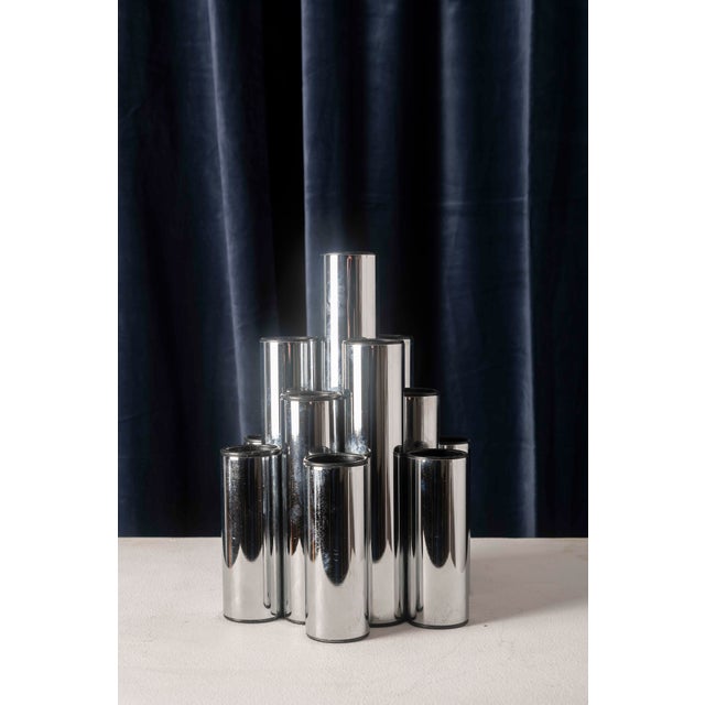 Space Age Vases in Chromed Metal, Europe, 1970s, Set of 3 For Sale - Image 18 of 18