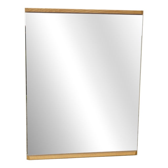 Scandinavian Mirror in Light Oak, 1970s For Sale