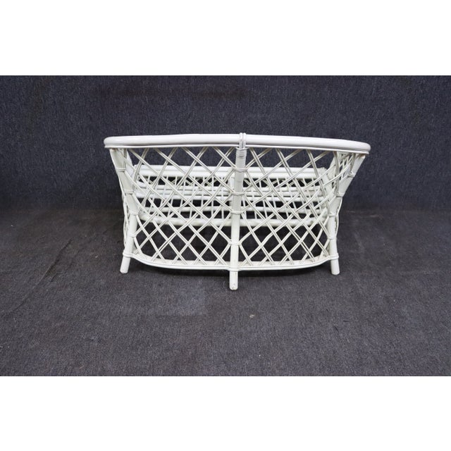 Wood Mid Century Wicker Settee For Sale - Image 7 of 8