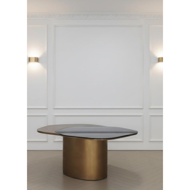 Modern 132" Irregular Shape Luxury Kaylee Dining Table in Brass For Sale In Los Angeles - Image 6 of 11