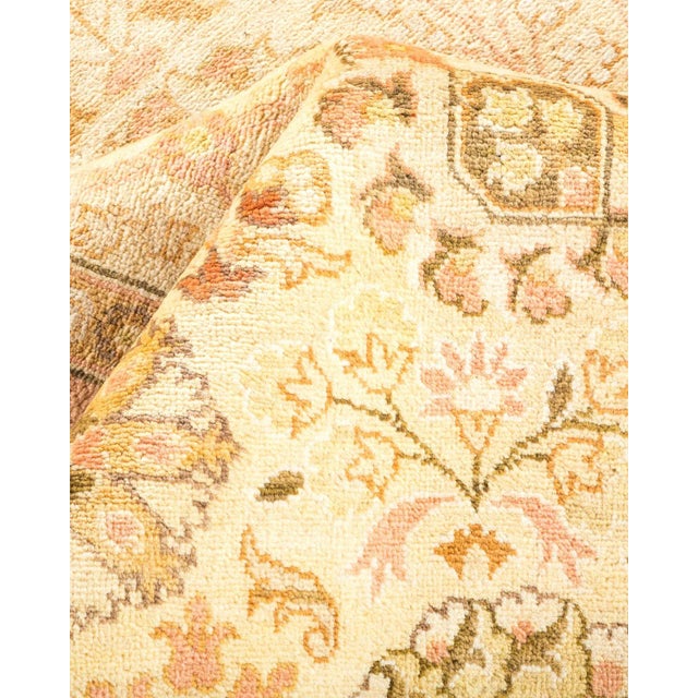 Textile Vintage Traditional Hand Knotted Wool Area Rug, Ivory - 6'1" X 8'7" For Sale - Image 7 of 9