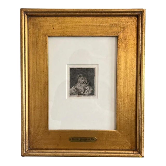 Rembrandt Van Rijn - "The Card Player" Framed Etching (1641) For Sale