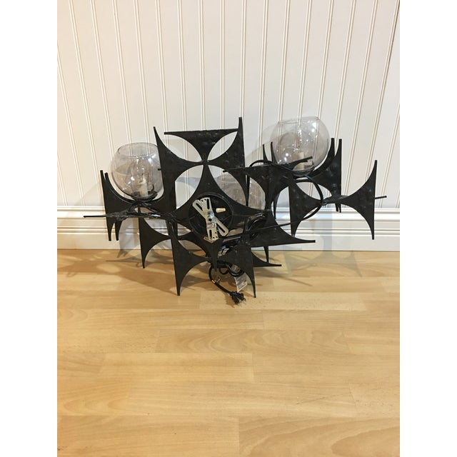 Contemporary 1960s Brutalist Wall Sconce With Glass Globes by Marc Weinstein For Sale - Image 3 of 4