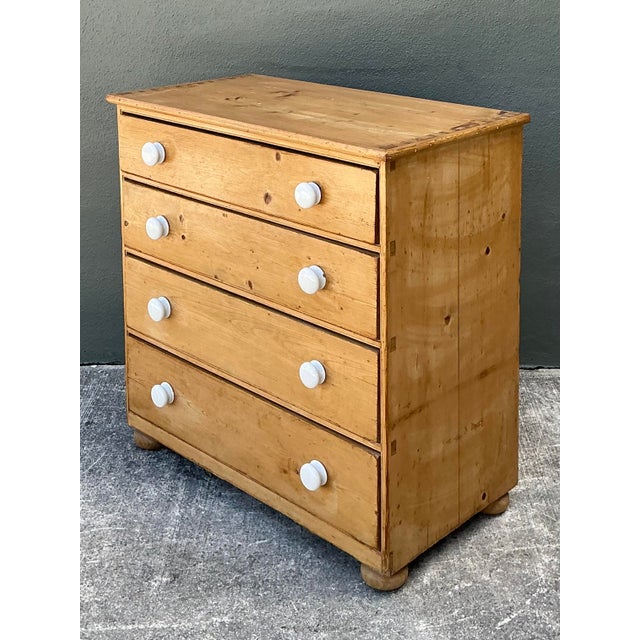 Wood Vintage Primitive Pine Chest of Drawers For Sale - Image 7 of 12