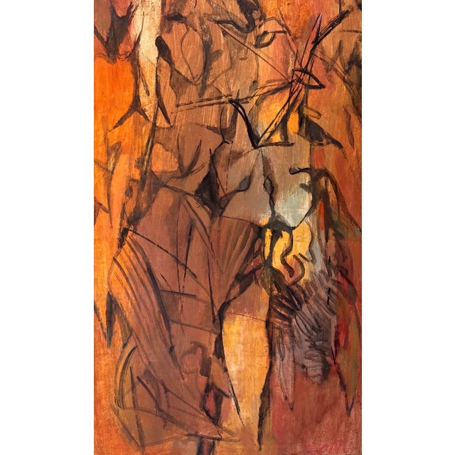 1950s Original Abstract Expressionist Oil Painting by Arthur Osver, Circa 1955, 40” X 24”, Signed/Framed For Sale - Image 5 of 9