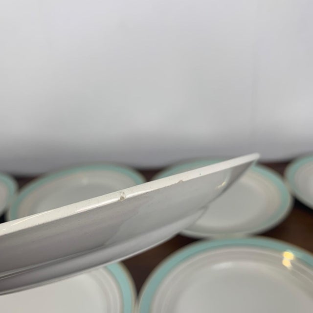 Aqua Régence Flat Plates from Lunéville, Late 19th Century, Set of 8 For Sale - Image 8 of 11