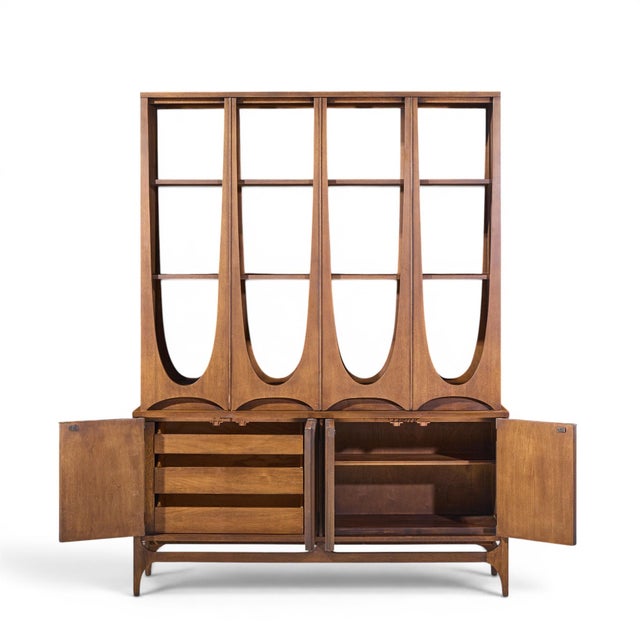 Broyhill Brasilia Mid Century Walnut Room Divider For Sale - Image 10 of 12