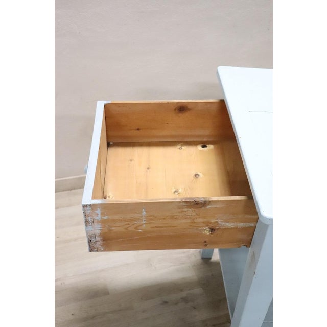 Wood Worktable in Blue Lacquered Fir For Sale - Image 7 of 11