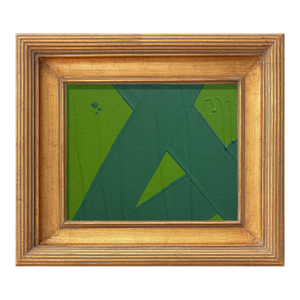 Ron Giusti Mini Abstract Kelly Jade Acrylic Painting