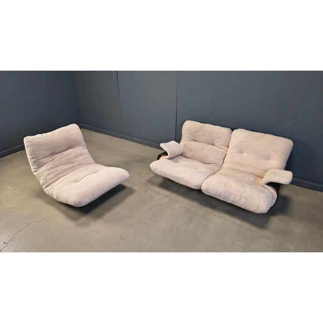 Textile Marsala Sofa and Lounge Chair by Michel Ducaroy for Ligne Roset, 1970s, Set of 2 For Sale - Image 7 of 10