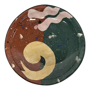 Claudia Reese Cera-MIX Studio Pottery Postmodern Art Dinner Plate